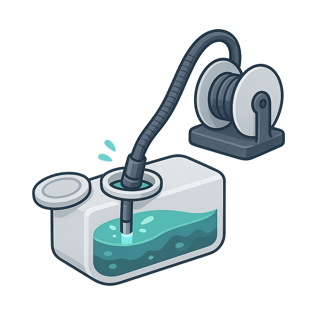 Illustration vidange de fosse septique et bac à graisses