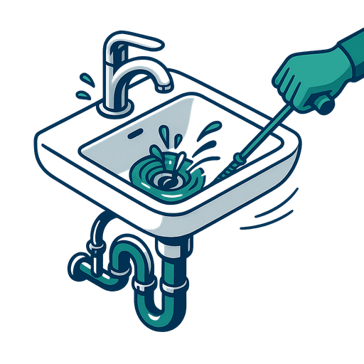 Illustration débouchage évier et lavabo