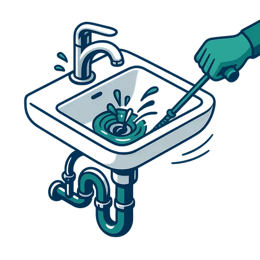 Illustration débouchage évier et lavabo