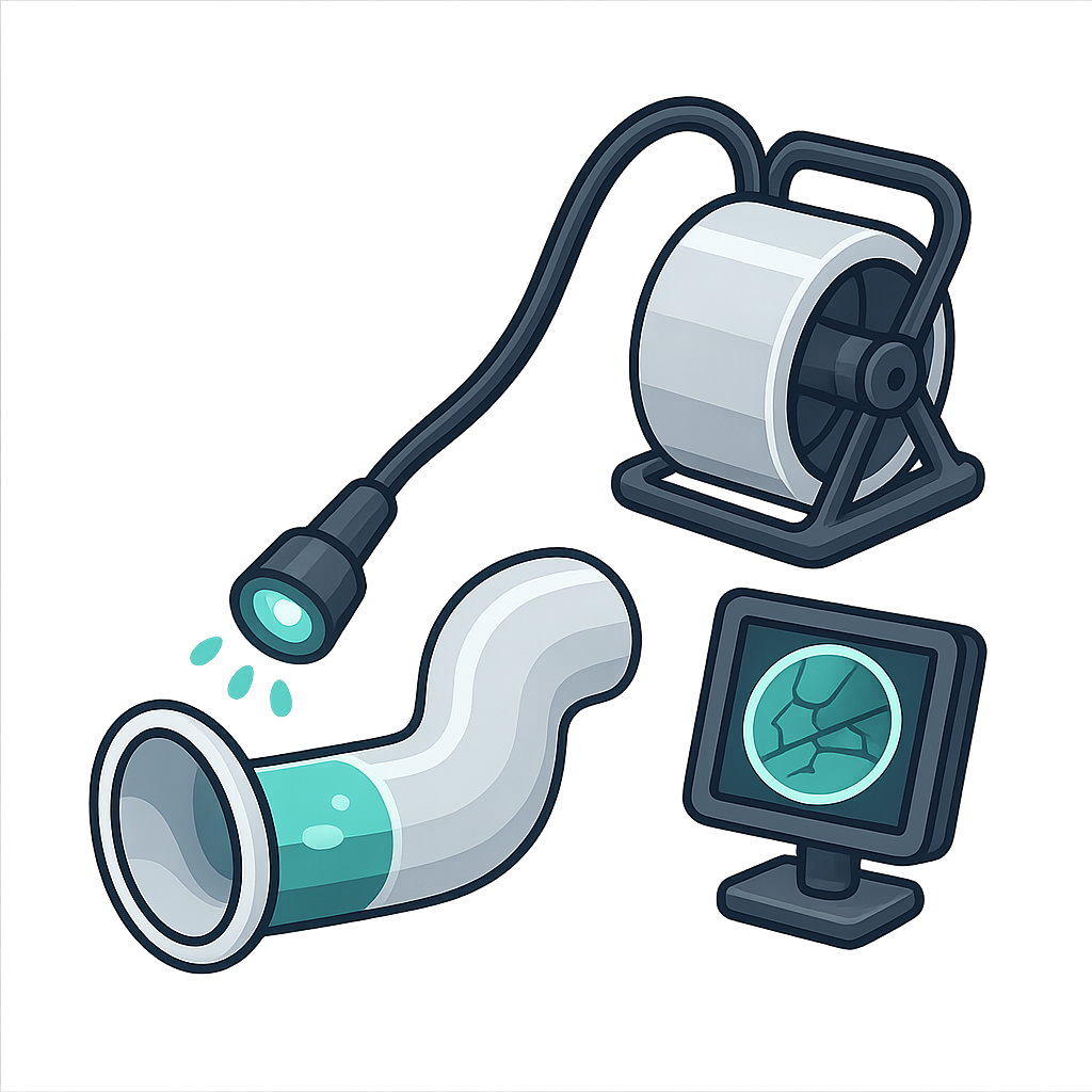 Illustration inspection caméra HD des canalisations